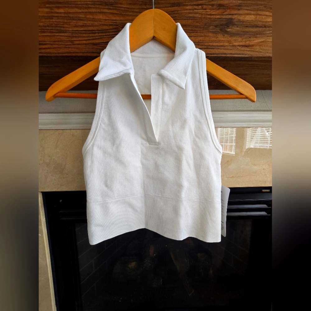 NWT Athleta Aurora Seamless Crop Polo Tank